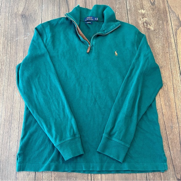 Polo Ralph Lauren Other - Polo Ralph Lauren Estate Rib 1/4 Zip Green Long Sleeve Mens Medium